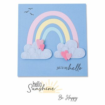 Sizzix Framelits Die &amp; Stamp - Rainbow Joy 665658 OP=OP