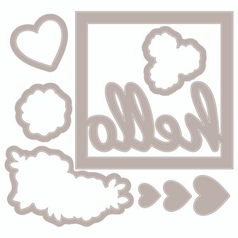 Sizzix Framelits Die &amp; Stamp - Floral Hello 665656 OP=OP