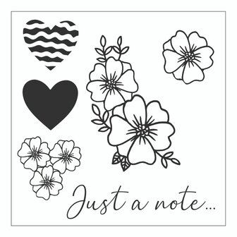 Sizzix Framelits Die &amp; Stamp - Floral Hello 665656 OP=OP