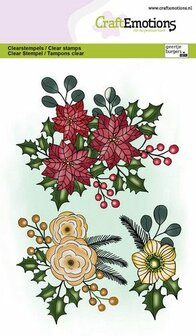 CraftEmotions Clearstamp A6 - Bloemenboeketjes Kerst OP=OP