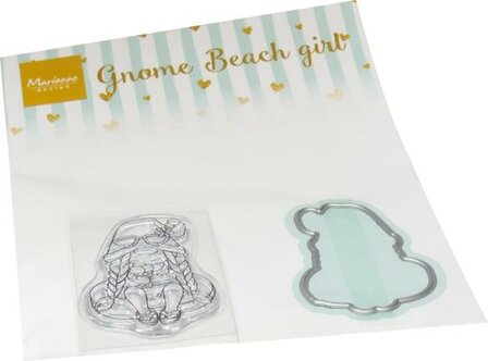 TWEEDE KANS Marianne Design Stamp &amp; Die Set - Gnomes Beach Girl CS1134 OP=OP