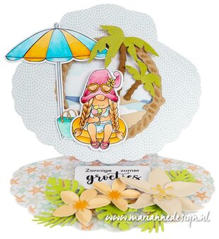 TWEEDE KANS Marianne Design Stamp &amp; Die Set - Gnomes Beach Girl CS1134 OP=OP