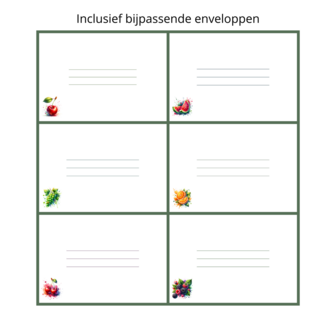 Wenskaarten A6 inclusief envelop set van 10 - Fruit