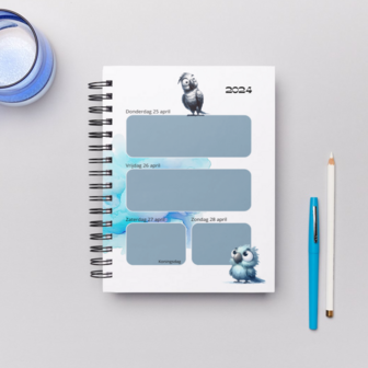 Jaaragenda A5 Gepersonaliseerd - Weird Birds 1