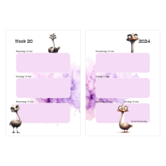 Jaaragenda A5 Gepersonaliseerd - Weird Birds 1