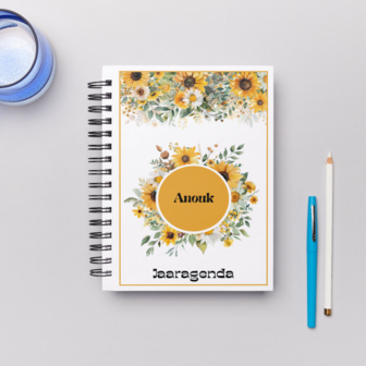 Jaaragenda A5 Gepersonaliseerd - Bloemen: Zonnebloemen 1