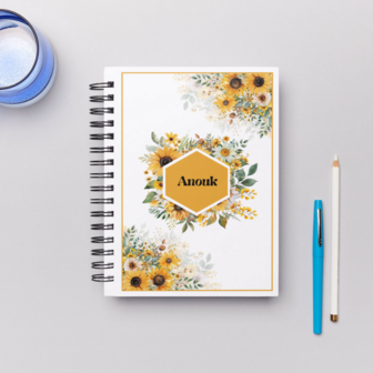 Jaaragenda A5 Gepersonaliseerd - Bloemen: Zonnebloemen 3