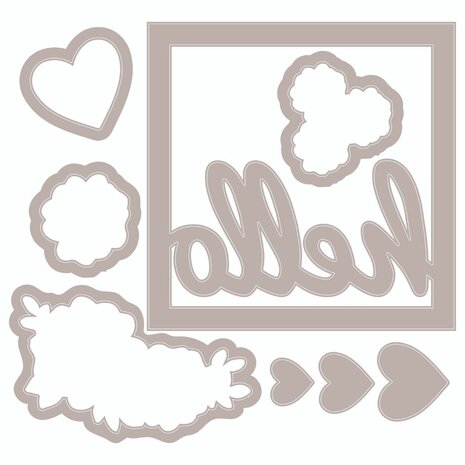 Sizzix Framelits Die & Stamp - Floral Hello 665656 OP=OP