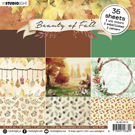 Studio Light Paper Pad 15 x 15 cm - Beauty of Fall no. 13 SL-BF-PP13 OP=OP