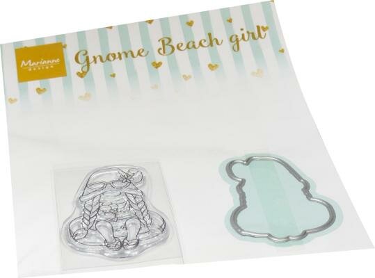 TWEEDE KANS Marianne Design Stamp & Die Set - Gnomes Beach Girl CS1134 OP=OP