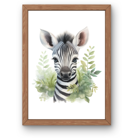 Poster zonder lijst A4 - Zebra 1