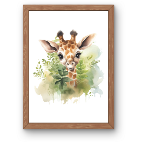 Poster zonder lijst A4 - Giraffe 1