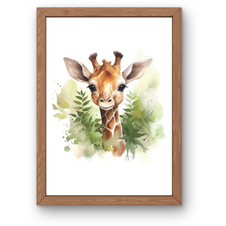 Poster zonder lijst A4 - Giraffe 2