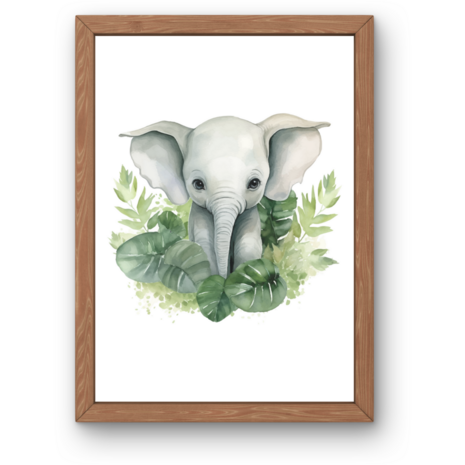 Poster zonder lijst A4 - Olifant 1