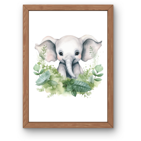 Poster zonder lijst A4 - Olifant 2