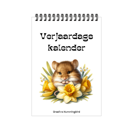 Verjaardagskalender A5 - Muisjes in Bloemen