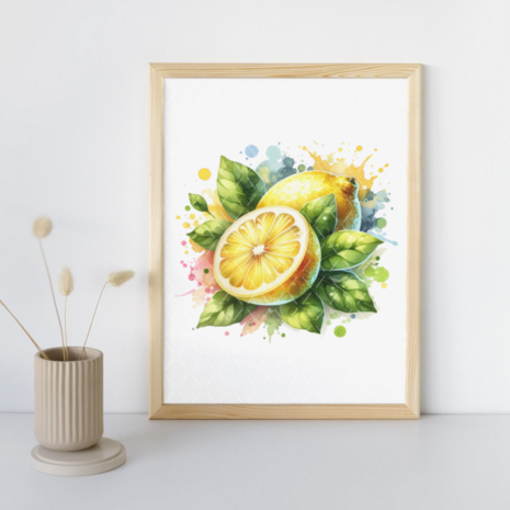 Poster zonder lijst A4 - Fruit: Citroen