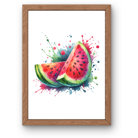 Poster zonder lijst A4 - Fruit: Watermeloen