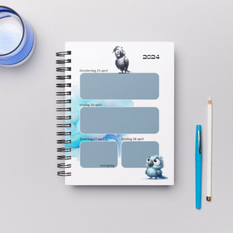 Jaaragenda A5 Gepersonaliseerd - Weird Birds 2