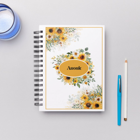 Jaaragenda A5 Gepersonaliseerd - Bloemen: Zonnebloemen 2