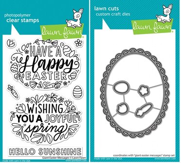 Lawn Fawn Clearstamp - Giant Easter Messages LF2784 + Stansmal LF2785 OP=OP